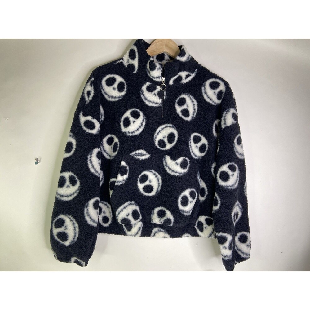 Disney The Nightmare Before Christmas Jack Crop Fuzzy Sweater Womens Size S